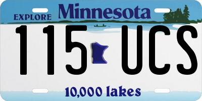 MN license plate 115UCS