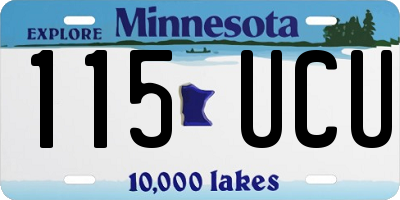 MN license plate 115UCU