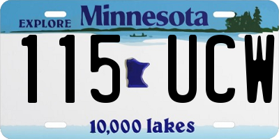 MN license plate 115UCW