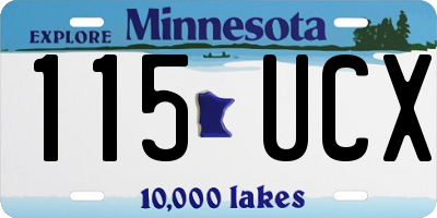 MN license plate 115UCX