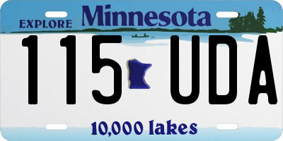 MN license plate 115UDA