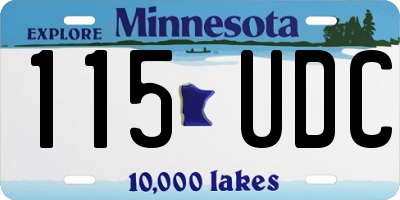 MN license plate 115UDC