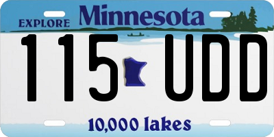 MN license plate 115UDD