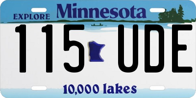 MN license plate 115UDE