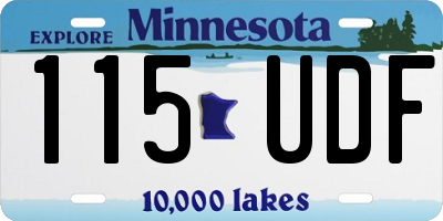 MN license plate 115UDF