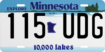 MN license plate 115UDG