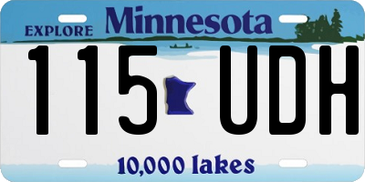 MN license plate 115UDH