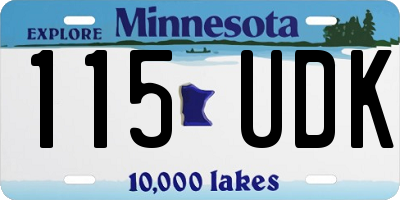 MN license plate 115UDK