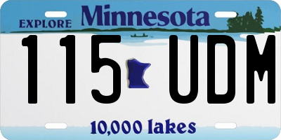 MN license plate 115UDM