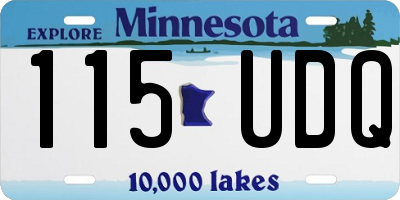 MN license plate 115UDQ