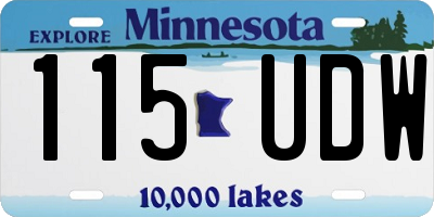 MN license plate 115UDW