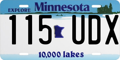 MN license plate 115UDX