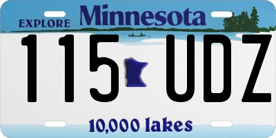 MN license plate 115UDZ