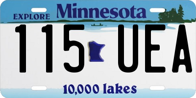 MN license plate 115UEA