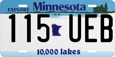 MN license plate 115UEB