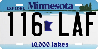 MN license plate 116LAF