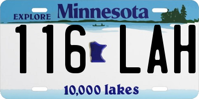 MN license plate 116LAH
