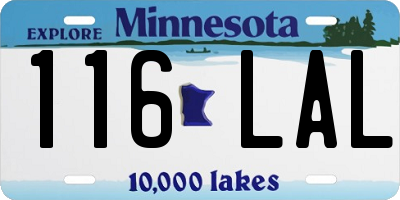 MN license plate 116LAL