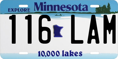 MN license plate 116LAM