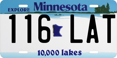 MN license plate 116LAT