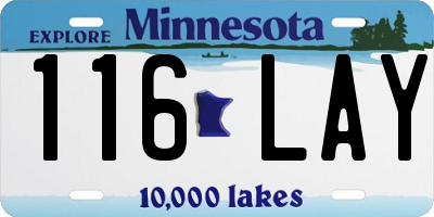 MN license plate 116LAY