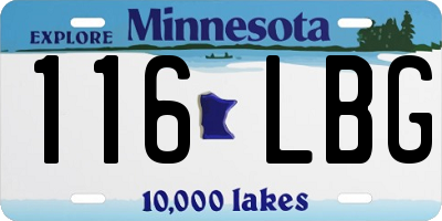 MN license plate 116LBG
