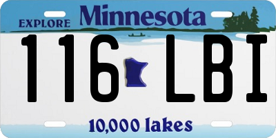 MN license plate 116LBI
