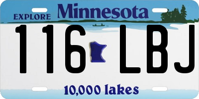 MN license plate 116LBJ
