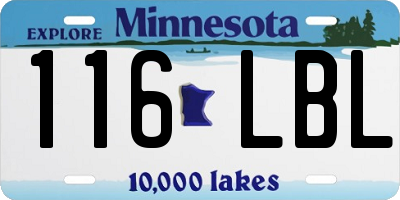 MN license plate 116LBL