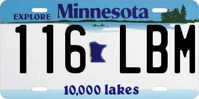 MN license plate 116LBM