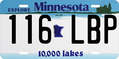 MN license plate 116LBP