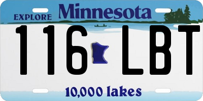 MN license plate 116LBT