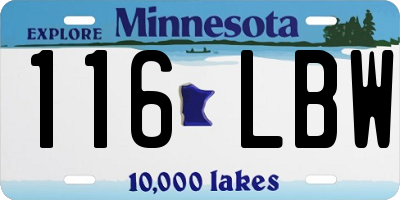 MN license plate 116LBW