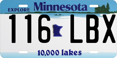 MN license plate 116LBX