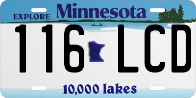 MN license plate 116LCD