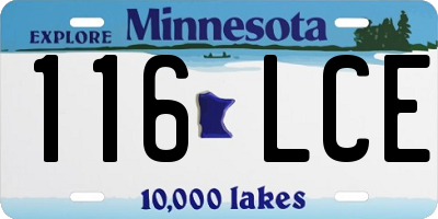 MN license plate 116LCE