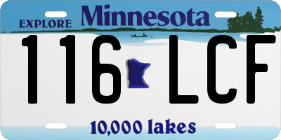 MN license plate 116LCF