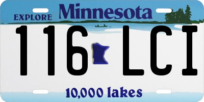 MN license plate 116LCI