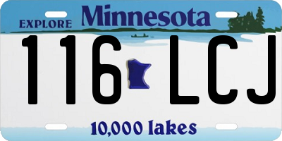 MN license plate 116LCJ