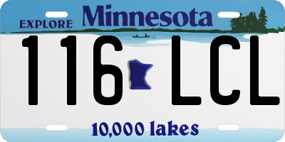 MN license plate 116LCL