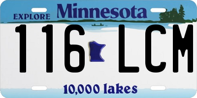 MN license plate 116LCM
