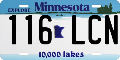 MN license plate 116LCN