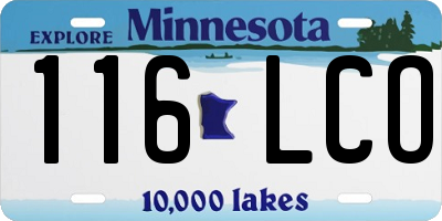 MN license plate 116LCO