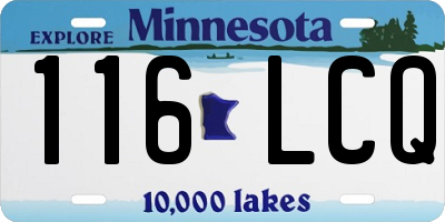 MN license plate 116LCQ