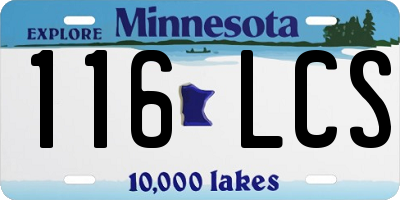 MN license plate 116LCS