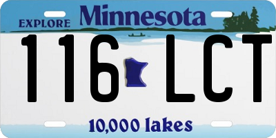 MN license plate 116LCT