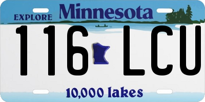 MN license plate 116LCU
