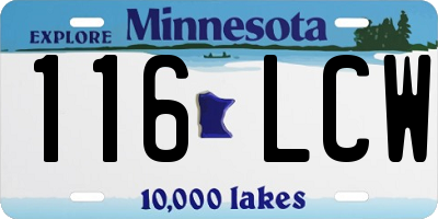MN license plate 116LCW