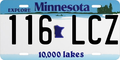 MN license plate 116LCZ