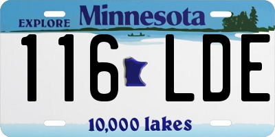 MN license plate 116LDE